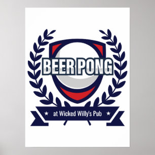 Personaliseer deze Beer Pong Logo Poster