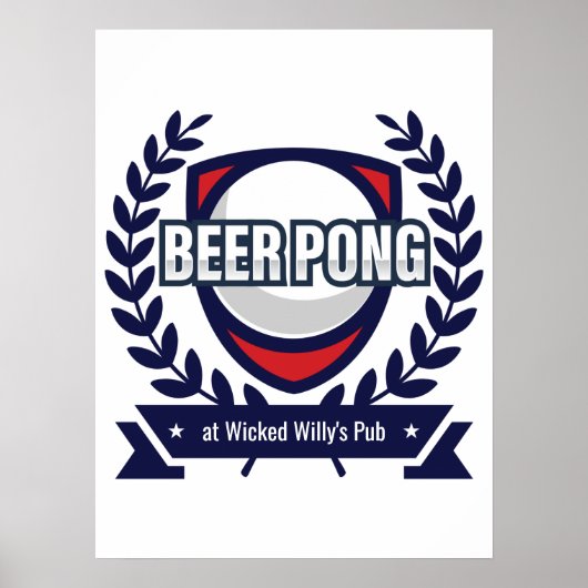 Personaliseer deze Beer Pong Logo Poster (Voorkant)