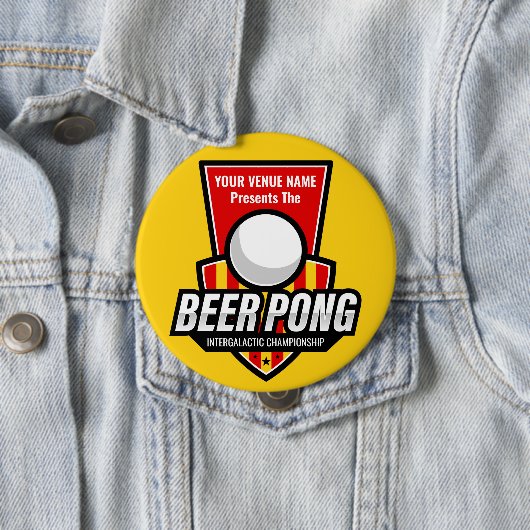 Personaliseer deze Beer Pong Logo Ronde Button 4,0 Cm (In situ)