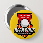 Personaliseer deze Beer Pong Logo Ronde Button 4,0 Cm (Voorkant /achterkant)