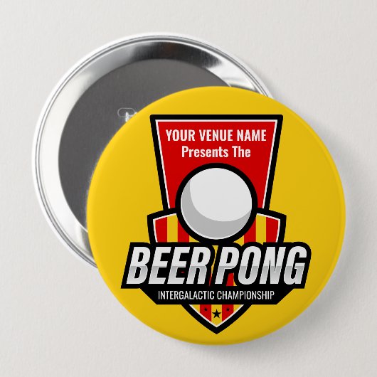 Personaliseer deze Beer Pong Logo Ronde Button 4,0 Cm (Voorkant /achterkant)