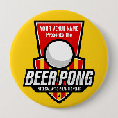 Personaliseer deze Beer Pong Logo Ronde Button 4,0 Cm (Voorkant)