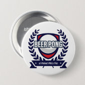 Personaliseer deze Beer Pong Logo Ronde Button 7,6 Cm (Voorkant /achterkant)
