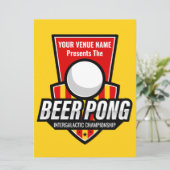 Personaliseer deze Beer Pong Logo Rules Kaart (Staand voorkant)