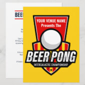 Personaliseer deze Beer Pong Logo Rules Kaart (Voorkant / Achterkant)