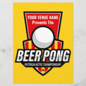 Personaliseer deze Beer Pong Logo Rules Kaart (Voorkant)
