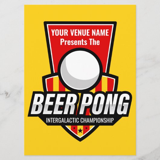 Personaliseer deze Beer Pong Logo Rules Kaart (Voorkant)