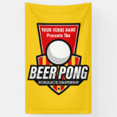 Personaliseer deze Beer Pong Logo Spandoek (Verticaal)