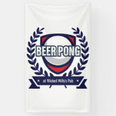 Personaliseer deze Beer Pong Logo Spandoek (Verticaal)