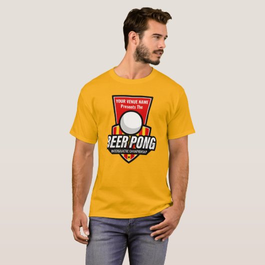 Personaliseer deze Beer Pong Logo T-shirt (Voorkant volledig)