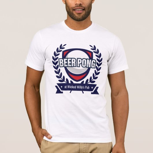 Personaliseer deze Beer Pong Logo T-shirt (Voorkant)