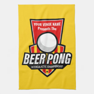 Personaliseer deze Beer Pong Logo Theedoek