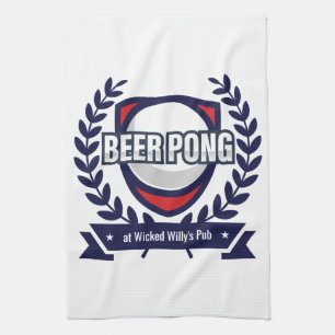 Personaliseer deze Beer Pong Logo Theedoek