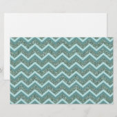 Personaliseer deze Blauwgroen Glitter ZigZag Briefpapier (Voorkant / Achterkant)