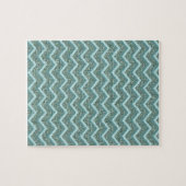 Personaliseer deze Blauwgroen Glitter ZigZag Legpuzzel (Horizontaal)