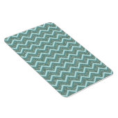 Personaliseer deze Blauwgroen Glitter ZigZag Magneet (Rechterzijde)
