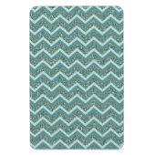 Personaliseer deze Blauwgroen Glitter ZigZag Magneet (Verticaal)