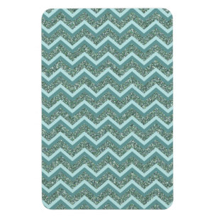 Personaliseer deze Blauwgroen Glitter ZigZag Magneet