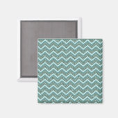 Personaliseer deze Blauwgroen Glitter ZigZag Magneet (Voorkant / Achterkant)