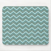 Personaliseer deze Blauwgroen Glitter ZigZag Muismat (Voorkant)