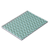 Personaliseer deze Blauwgroen Glitter ZigZag Notitieboek (Linkerzijde)