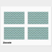 Personaliseer deze Blauwgroen Glitter ZigZag Rechthoekige Sticker (Vel)