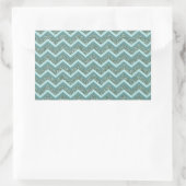 Personaliseer deze Blauwgroen Glitter ZigZag Rechthoekige Sticker (Tas)