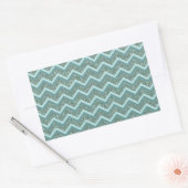 Personaliseer deze Blauwgroen Glitter ZigZag Rechthoekige Sticker (Envelop)