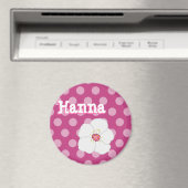 Personaliseer deze Bourgogne Polka Dotted Name Mag Magneet (Insitu (Vaatwasser))