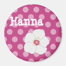 Personaliseer deze Bourgogne Polka Dotted Name Mag Magneet