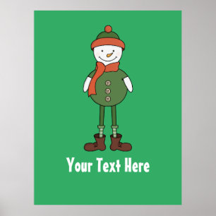 Personaliseer deze Cool Snowman Poster