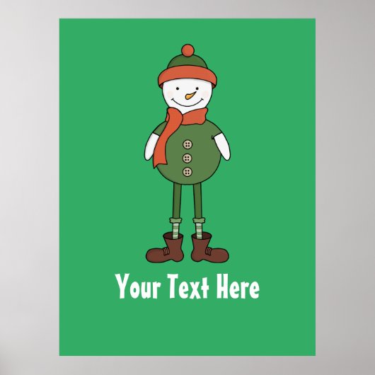 Personaliseer deze Cool Snowman Poster (Voorkant)