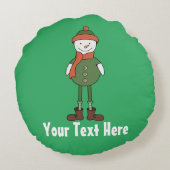 Personaliseer deze Cool Snowman Rond Kussen (Achterkant)