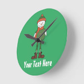 Personaliseer deze Cool Snowman Ronde Klok (Hoek)