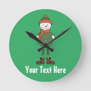 Personaliseer deze Cool Snowman Ronde Klok
