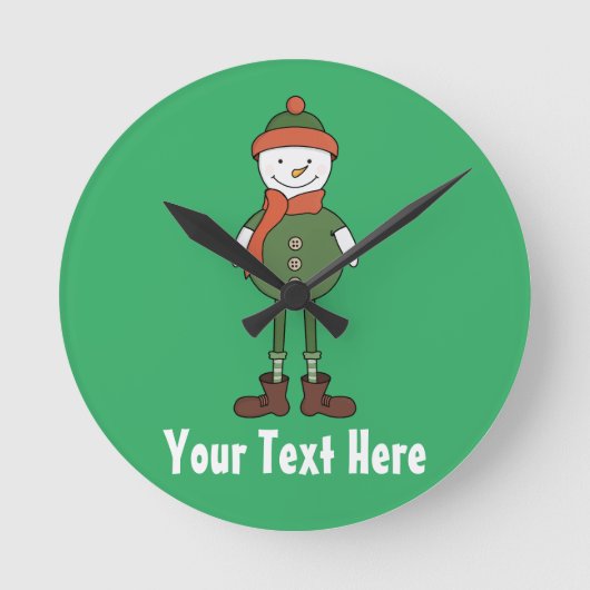Personaliseer deze Cool Snowman Ronde Klok (Voorkant)