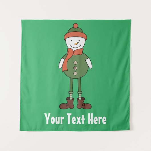 Personaliseer deze Cool Snowman Wandkleed (Voorkant)