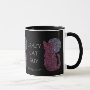 Personaliseer deze Crazy Cat Guy Cat Lover Mok