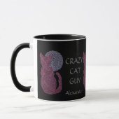 Personaliseer deze Crazy Cat Guy Cat Lover Mok (Links)