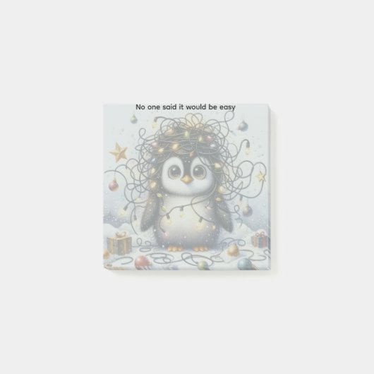 Personaliseer deze Cute Penquin verward in lichten Post-it® Notes (Voorkant)