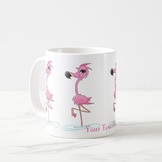 Personaliseer Deze Fun Flamingo Mok (Voorkant links)