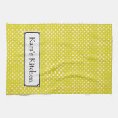 Personaliseer deze Gele Stippen Keukenhanddoek (Horizontaal)