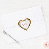 Personaliseer deze Gold Glitter Heart Sticker (Envelop)