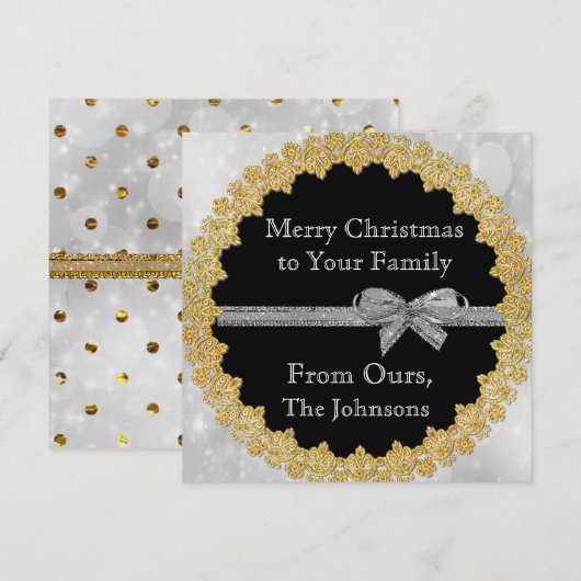 Personaliseer deze gouden en zilveren Kaart (Voorkant / Achterkant)