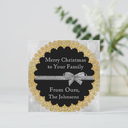 Personaliseer deze gouden en zilveren Kaart (Staand voorkant)