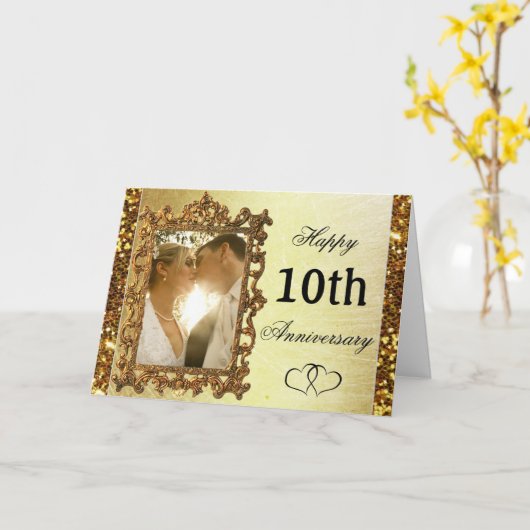 Personaliseer deze gouden Jubilea Kaart (Gele Bloem)