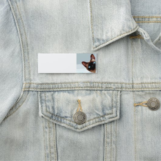 Personaliseer deze Grappige Siamese Kat Peeking ui Naamplaatje (In situ)