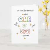 Personaliseer deze grote 1e VERJAARDAG Kaart (Gele Bloem)