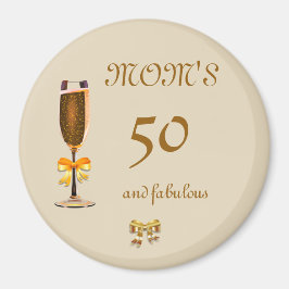 Personaliseer deze Happy 50th Birthday mama Magneet