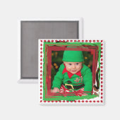 Personaliseer deze Kerstmis Fotomagneet Magneet (Voorkant / Achterkant)